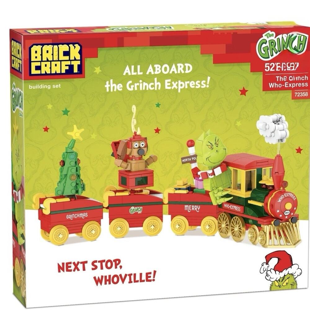 BrickCraft Grinch Who-Express Train 527 Pc Building Set Dr Seuss NEW Sealed